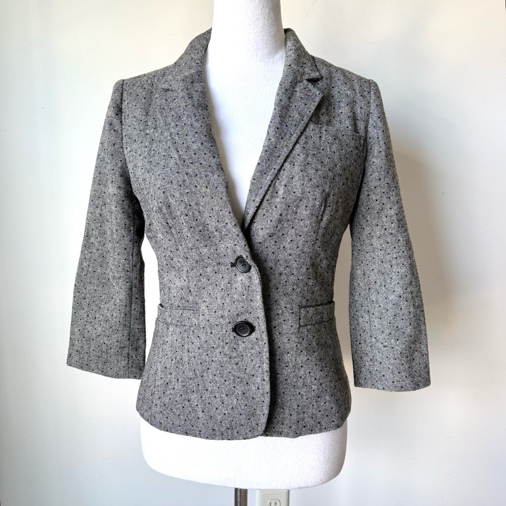 BANANA REPUBLIC Petite Wool Blend Polka Dot Blazer—SZ. 6P